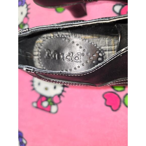 Vintage Y2K Mudd Floppy Chunky Black Lace Up 3 Inch Heels Size 7.5 - Picture 4 of 8